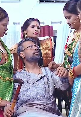 Desi Indian Tharki Sasurji Hardcore Fuck with His Four Daughter in Laws at the same Time